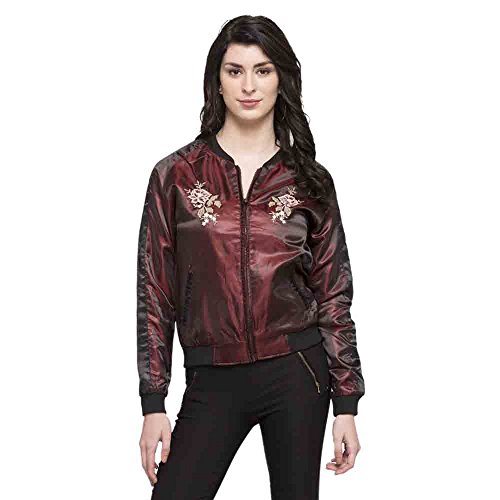 Flying Machine Women's Satin Varsity Jacket