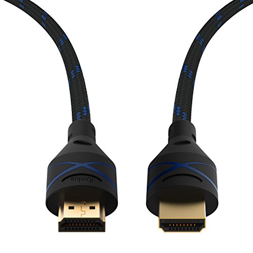 HDMI Kabel, Rankie 1.8m Nylon Geflochten Extrem Haltbar Hochgeschwindigkeits HDMI HDTV Kabel – Unterstützt Ethernet, 3D, 4K und Audio-Return (Blau) – R1108Q - 3