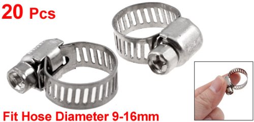 Schneckengewindeschelle, Edelstahl, verstellbar 9 bis 16 mm, 20 Stück - 2