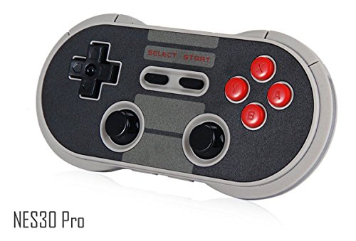 Preisvergleich Produktbild Bluetooth kabelloses Gamepad - 8Bitdo NES30 Pro Retro Drahtloser Spiel-Steuerpult Joystick Wireless Joypad Controller für Android Smartphone Handy and Tablet, Nintendo Switch, Gear VR Headset, TV Box and Windows PC