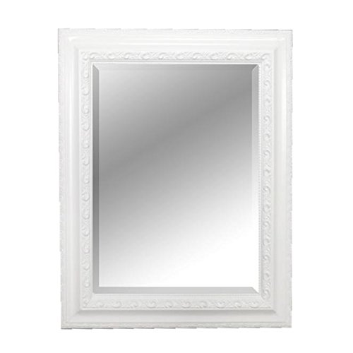 Wandspiegel Barock 50x40cm Spiegel weiss-matt ARGENTI Holzrahmen und Facette - 2