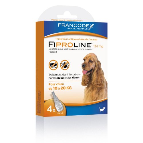 Preisvergleich Produktbild francodex FIPROLINE Hunde mittel – 4 pipetten