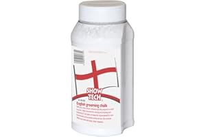 Show Tech English Grooming Chalk, Your Dog Grooming Expert, Whitening and Brightening all coats, loose chalk, shaker dispenser, 400g