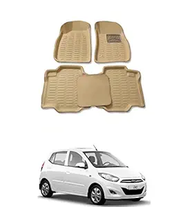 Atc 4D Polyester Mat for Hyundai Old I10 Car (Beige)