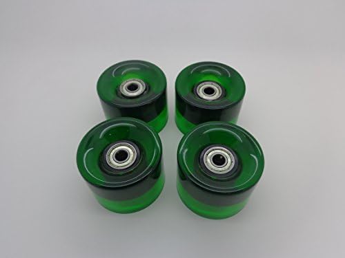 BN Retro Mini Cruiser Skateboard's Wheels Free Bearings Various Colours (GREEN CLEAR)