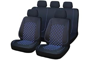 Coprisedili Auto Universali NOBQUA In Pelle Impermeabile - Set Completo 5 Posti Con Poggiatesta, Adatti A Berlina SUV Pickup - 2
