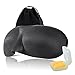 Produktbild VONKY 3D Schlafmaske Augenmaske Schlaf Maske Schlafbrille + 1 Paar Ohrstöpsel + Tasche für Damen Herren Kinder Reise Zuhause -Schwarz