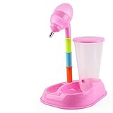 Especificaciones :36*28*48cm. Pet Online Alimentador automático de comida para mascotas y Waterer para perro gato Multi-función de gran capacidad vertical regulable en altura de gato y perro de agua potable generador 2400ml, 650ml