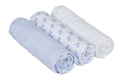 Lässig LLELAMCVPS01 Einschlag, Mulltuch Swaddle und Burp Blanket L-Lela, 3 Stück sortiert, 85 x 85 cm - 2