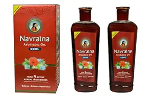 PK Store Navratna Ayurvedic cool hair oil with 9 herbal ingredients (Pack of 2, 300 ml, 300 ml)