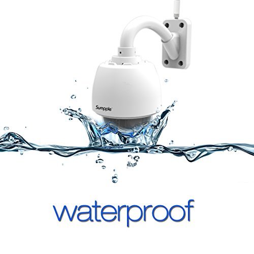 Sumpple Überwachungskamera mit 32G SD Card (HD 960P)/ Wifi WLAN Wireless PTZ 4X Optischer Zoom/ Outdoor, IP66 Wasserdicht, Bewegungserkennung, Nachtsicht, Videoaufzeichnung, Snapshot, Überwachung Kamera-Sicherheitssystem/ Unterstützt iOS, Android und Laptop PC, Weiß - 4