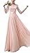 Produktbild Bigood Elegante Damen 3/4 Arm Abendmode Abendkleider Maxikleid Cocktailkleid L Pink