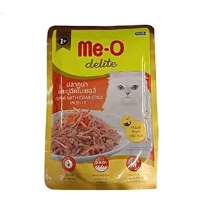 Heads Up For Tails Me-O Delite Pouch Tuna with Crab Stick in Jelly (70 g) - Pack of 6
