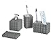 Produktbild 4tlg. WENKO Bad Set Cube Dark Grey aus Keramik