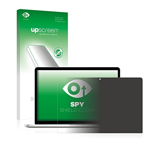 upscreen Spy Shield Clear Blickschutzfolie Apple MacBook Pro 15.4" Mitte 2012 - inkl. umliegender Fläche - Schutz der Privatsphäre, Kratzfest