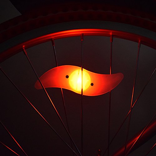 Riao-Tech 4er Set Fahrrad Speichenlicht Fahrradreflektoren, LED Speichenleuchten mit 3 Leuchtmodi Rot Red - 4