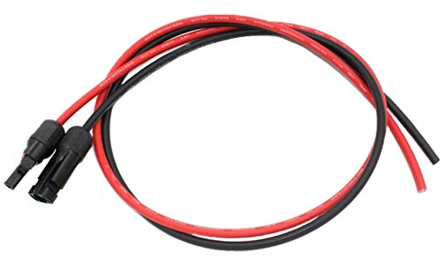 SUNDELY® Pair (Female + Male) Solar Panel PV Stripped Cable with MC4 Connector 10AWG 3.5 ft (1m)