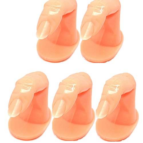 KingWinX Practice Finger for Nail Art, Pack of 5 pcs with Nails