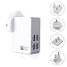Produktbild Ocean Digital 24W / 4.8A 4 Port USB-Reisewand-Aufladeeinheit mit BRITISCHEM US EU AUS Beweglicher Universallastadapter für iPhone iPad androide Tabletten Samsung Nexus HTC Nokia Motorola und andere USB-aufgeladene Geräte -White