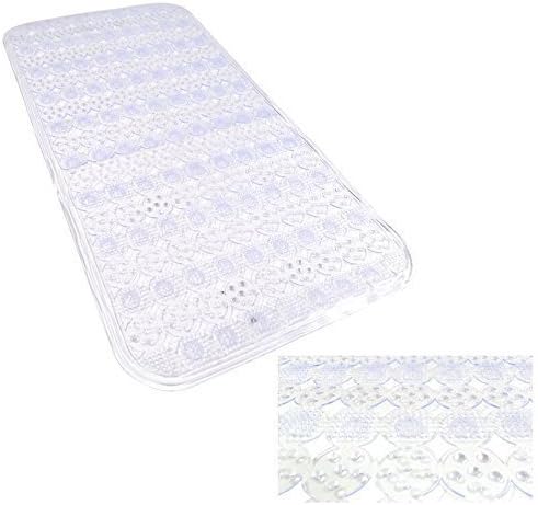 MASSAGE BRIGHT CLEAR WHITE PVC DURABLE EASY CLEAN SAFE SHOWER BATHROOM BATH MAT 70 X 36CM - 27" X 14".