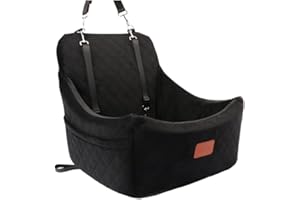 WOOAIDAGG Fotelik samochodowy dla średnich psów, podróżne legowisko samochodowe dla zwierząt domowych z kanałem pasów bezpieczeństwa, w pełni odpinany i nadający się do prania fotelik samochodowy dla