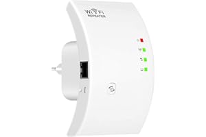 Aigital Répéteur WiFi Puissant 300Mbps Couvre Jusqu'à 200㎡ Amplificateur Extenseur sans Fil Booster Point d'Accès Port WiFi Puissant avec Un Port Ethernet,Compatible avec Toutes Les Box Internet WPS