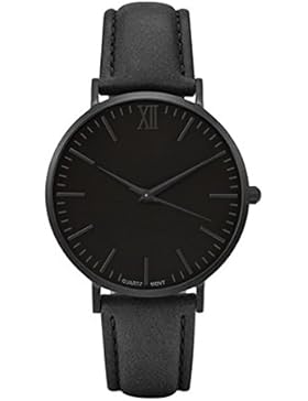 Souarts Herren Armbanduhr Einfach Stil Casual Analoge Quarz Uhr Schwarz