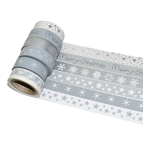 K-LIMIT 6 Set Washi Tape rollos de Washi Tape cinta decorativa autoadhesivo cinta de enmascarar masking tape Scrapbooking idea del regalo Navidad Christmas 8775 K-LIMIT 6 Set Washi Tape rollos de Washi Tape cinta decorativa autoadhesivo cinta de enmascarar masking tape Scrapbooking idea del regalo Navidad Christmas 8775