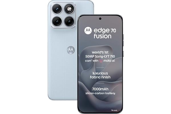Motorola Edge 70 Fusion (Pantone Country Air, 8GB RAM, 128GB Storage) | 6.78" 1.5K 144Hz AMOLED Display | Snapdragon 7s Gen 4