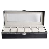 winrembrandt 6 Slots Armbanduhr Schmuck Display Box Kunstleder Fall