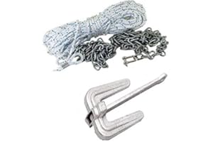PIMAR MARINE EQUIPMENT NAUTICA PIMAR Kit ORMEGGIO Ancora Catena Cima per Barca Hall in Acciaio Fuso ZINCATO
