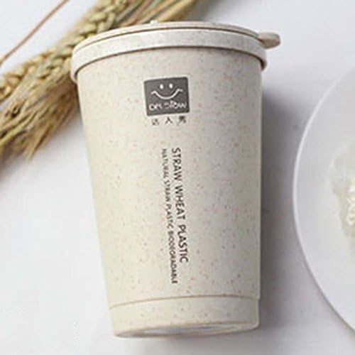 Auntwhale 280ml Wheat Straw Mug Coffee Home Kitchen Portable Cute Lovely Outdoor Water Bottle