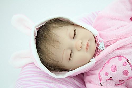 newrbbdolls 17" Lovely Reborn Soft Silicone Vinyl Real Touch Dolls Reborn Baby Doll Sleeping Newborn Free Magnet Pacifier