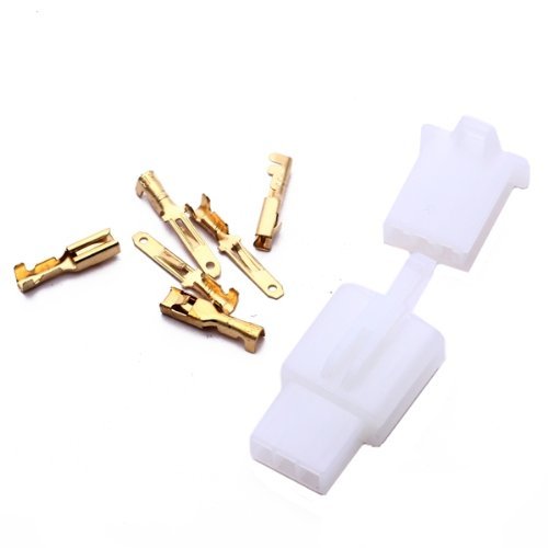 SODIAL(R) 1 Set 3 polig Stecker Steckverbinder Flachstecker 2.8mm Motorrad Roller Auto