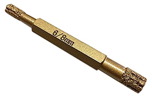 Preisvergleich Produktbild Profi Diamant Fliesenbohrer 6, 8 mm beidseitig Granit Bohrer Vakuum Fliesen