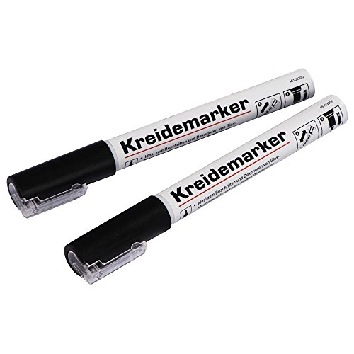 Preisvergleich Produktbild 1x2 Hama Kreidemarker Set schwarz Rundspitze 58112