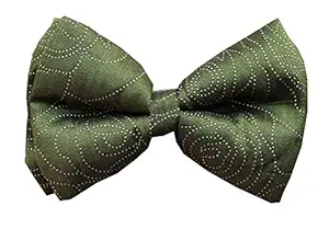 Lana Paws Evergreen Christmas/Winter Dog Bowties/Dog Bow tie/Dog Gift (Olive & Silver)