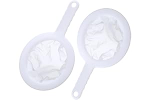 REQAG 2 filtry siatkowe, nylonowe, z uchwytem, 200/400, filtr lejkowy, z krawędzią i wygodnymi, antypoślizgowymi uchwytami, do soku, mleka, kawy