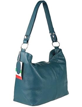 OBC Made in Italy Echt Leder Damen Tasche Shopper Schultertasche Umhängetasche Handtasche Henkeltasche IPad mini...