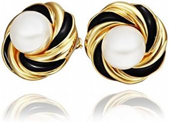 JJHVUGI a Pair of Environmentally Friendly Rose Gold Fashion Female Pearl Stud Earrings / Stainless Steel / Anti-allergic / Pearl Earrings / Small and Exquisite,B