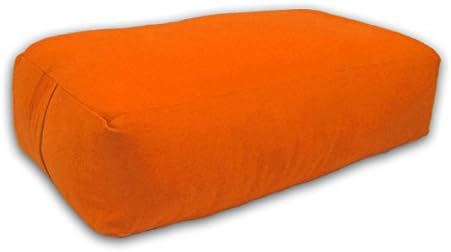 Supportive Rectangular Cotton Yoga Bolster Orange Peel