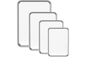 EVOKK Baking Tray Set of 4, Stainless Steel Oven Tray Set, Durable & Easy Clean Stainless Steel Baking Trays, Rust Free & Dishwasher Safe Cooking Trays (Large Size)