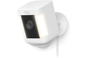 Ring Spotlight Cam Plus Plug-In by Amazon| Outdoor Security Camera 1080p HD Video, Two-Way Talk, Night Vision, LED Spotlights, Siren, alternative to CCTV system, 30-day free Ring Subscription trial