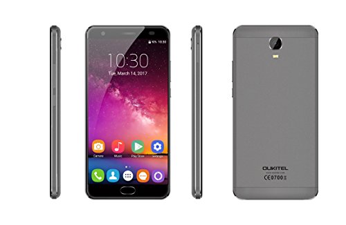 OUKITEL K6000 Plus Smartphone, Android 7.0 6080mAh, 5.5 pollici, 4GB di RAM 64GB ROM, MTK6750T Octa core, 8.0MP + 16.0MP fotocamera, impronta digitale GPS - Grigio