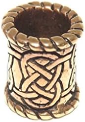 Wide Knotwork Viking Celtic Bronze beard bead Ring (dreadlock hair)