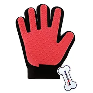 Petlicious & More Grooming Glove with Long and Short Fur for Dog and Cat (Colour May Vary)