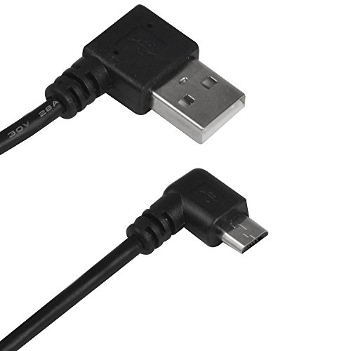 MENGS® 25 cm Doppel biegewinkel von 90 Grad USB an Micro B Daten links Ladekabel für Samsung HTC LG Android Handy - 2