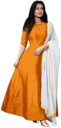 plain anarkali with dupatta