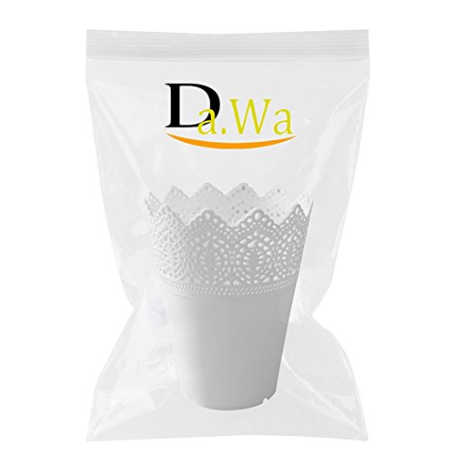 Da.Wa Schneiden Pflanze Vase Topf Stifthalter Veranstalter Schreibtisch Organizer Aufbewahrungskorb Blumentopf Make-up Bürstenhalter,Weiss,14x10x7cm,Set of 1 - 7