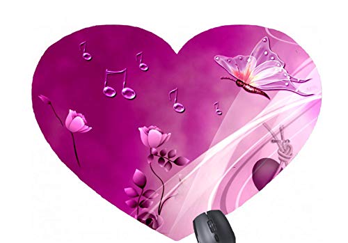 Preisvergleich Produktbild Rosa Schmetterling und Herzen entwerfen herzförmige Mausunterlage